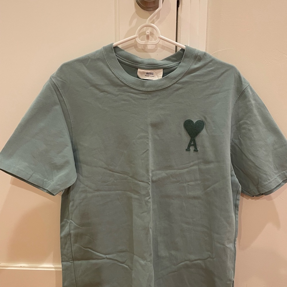 AMI Paris Green Heart Logo T-Shirt